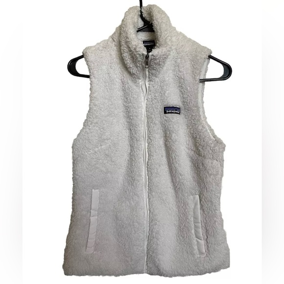 Patagonia Vest Womens Small
White Los Gatos Deep Pile Fleece
Full Zip Sleeveless - Picture 1 of 4